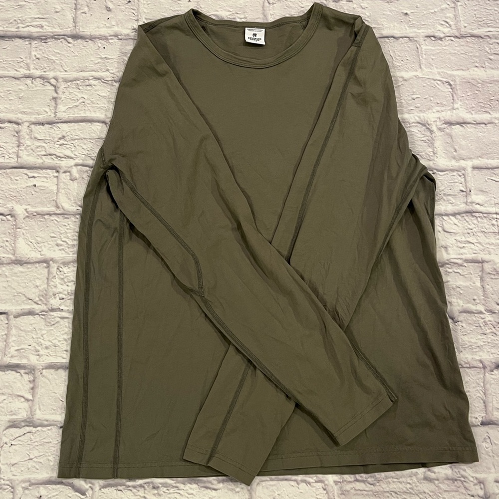 Reigning Champ mens light olive green long sleeve jersey t-shirt Canada cotton L - Picture 3 of 7